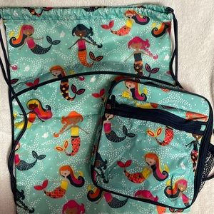 Thirty-one, mermaid drawstring bag and lunch box.